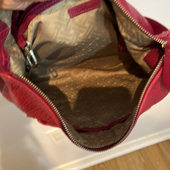 Cole Haan Buttery Soft Leather HeavyGrain Shoulder Bag in a magenta raspberry - Picture 8 of 10